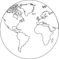 Map of the continents on the globe. vector