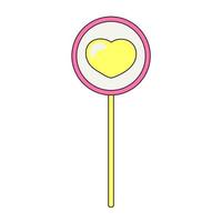 Lollipop with Heart in the Center Isolated Element for Day of Valentine vector