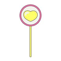 Lollipop with Heart in the Center Isolated Element for Day of Valentine vector