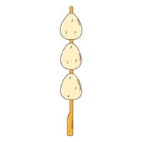 Traditional Japanese food. Asian yakitori skewers with eggs. Vector illistration