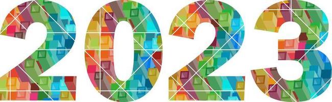 New Year 2023 colorful geometric design or greeting card vector