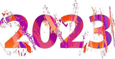 New Year 2023 caption design element or greeting card vector