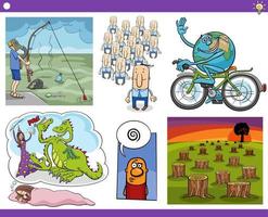 cartoon concepts or metaphors or sayings set vector