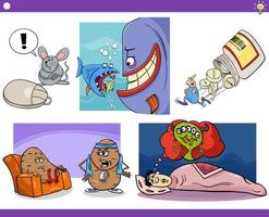 cartoon concepts with comic characters set vector