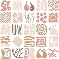 Hand drawn minimal free style abstract shape collection vector