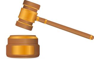 Judge hammer icon law gavel. Auction court hammer bid authority hammer vector