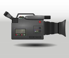 grabadora de video con diseño realista, grabadora de video con micrófono y visor vector