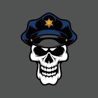 Skull police mascot design vector