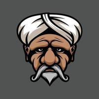 Old sorban mascot design vector