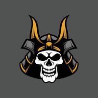 Skull samurai mascot design vector