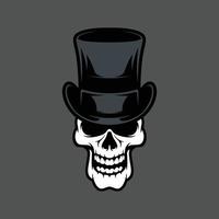 Skull tophat mascot design vector