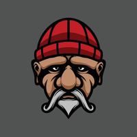 Old beanie hat mascot design vector