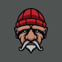 Old beanie hat mascot design vector