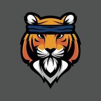 Tiger headband mascot design vector