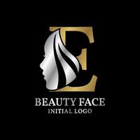 letter E beauty face initial vector logo design element