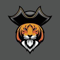 Tiger pirates mascot design vector