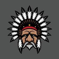 Old apache mascot design vector
