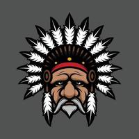 Old apache mascot design vector