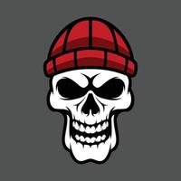 Skull beanie mascot design vector