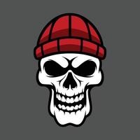 Skull beanie mascot design vector