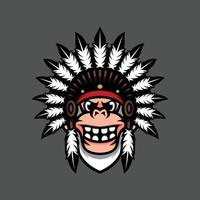 Yeti apache mascot design vector