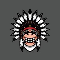 Yeti apache mascot design vector