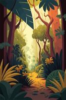 Cartoon Jungle Background Vector Art, Icons, and Graphics for Free Download