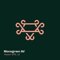 logotipo del monograma av vector