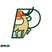 Deer Or Hunting Alphabet P vector