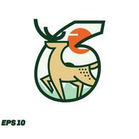 Deer Or Hunting Numeric 6 vector