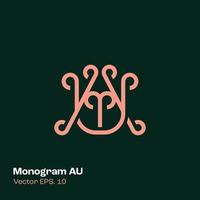 Monogram Logo AU vector