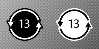 Battery recycling symbol 13 SOZ. Vector illustration