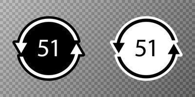 Bio material recycling code 51 FOR. Vector Illustration