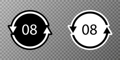 Battery recycling symbol 8 Lead , battery recycling code 8 Lead vector