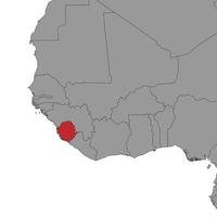 Sierra Leone on world map. Vector illustration.
