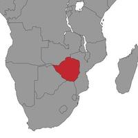 Zimbabwe on world map. Vector illustration.