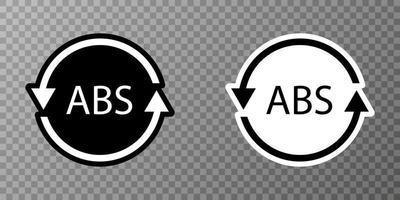 Plastic recycle symbol ABS 9 vector icon. Plastic recycling code ABS.