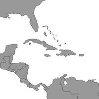 Turks and Caicos Islands on world map. Vector illustration.