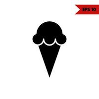 illustration of ice cream glyph icon vector