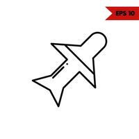 illustration of aircraft glyph icon vector