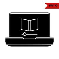 ilustración del icono de glifo de computadora portátil vector