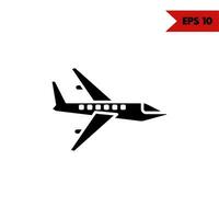 illustration of aircraft glyph icon vector