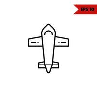 illustration of aircraft line icon vector