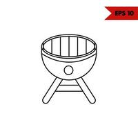 illustration of grill line icon vector