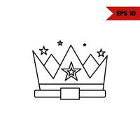 illustration of crown line icon vector