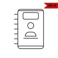 Illustration of note line icon vector