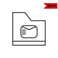 illustration of folder line icon vector