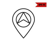 illustration of location line icon vector