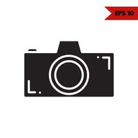 illustration of camera glyph icon vector