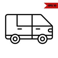 illustation of car line icon vector